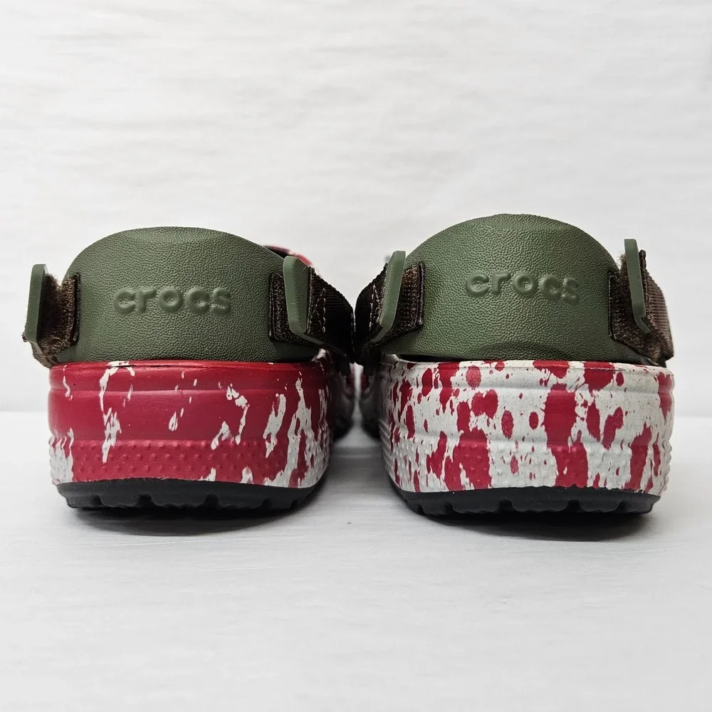 Crocs Friday the 13th Classic Clogs 212073-90H Red White‎ Green Men's Size 8